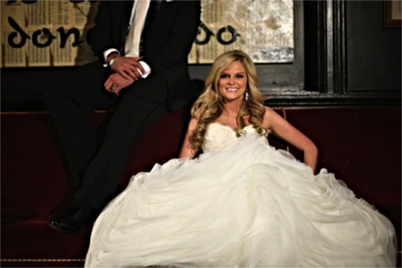 Bride and Groom on Steps