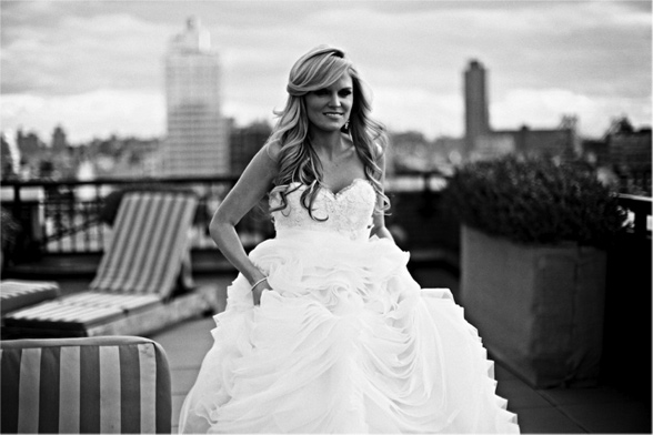 B/W Bride on Porch